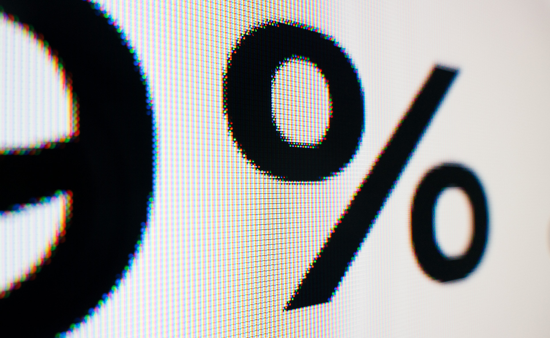 Close-up of a percentage sign.