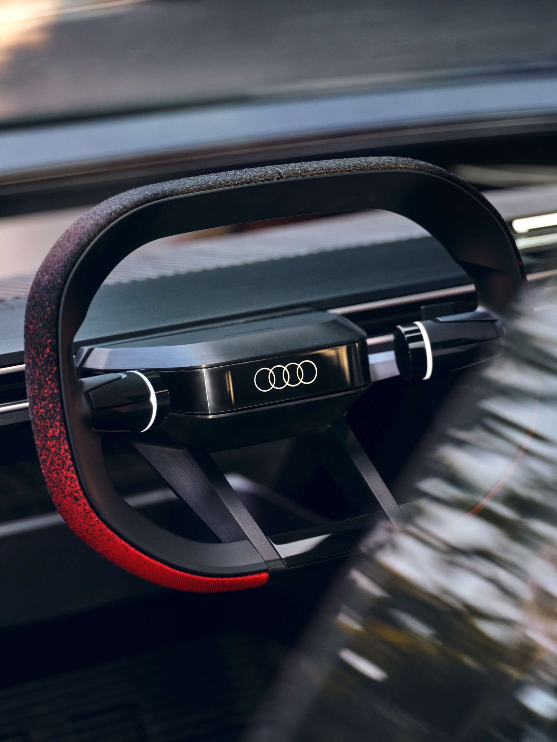 The steering wheel in the Audi activesphere concept.